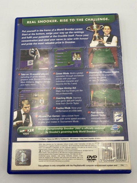 WORLD CHAMPIONSHIP SNOOKER 2002 PlayStation 2 (PS2)