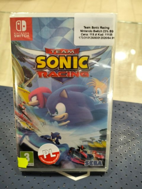 Team Sonic Racing Nintendo Switch pudełkowa