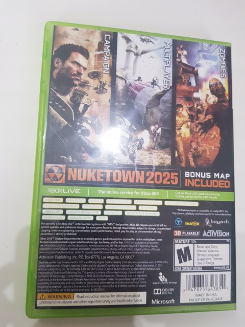 Call of Duty Black OPS II 2 Xbox 360 pudełkowa