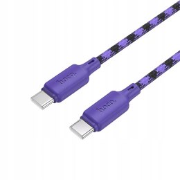 Kabel Hoco USB typ C - USB typ C 1 m fioletowo-różowy