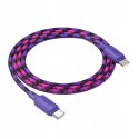 Kabel Hoco USB typ C - USB typ C 1 m fioletowo-różowy