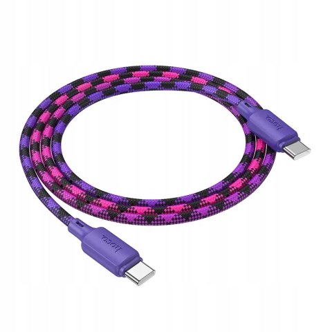 Kabel Hoco USB typ C - USB typ C 1 m fioletowo-różowy