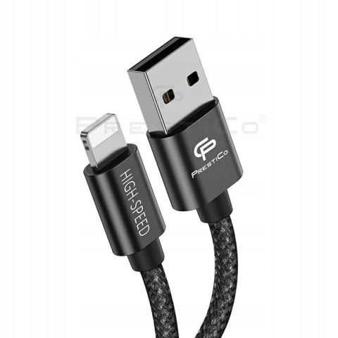 Kabel Prestico USB - Apple Lightning 3 m czarny 2A