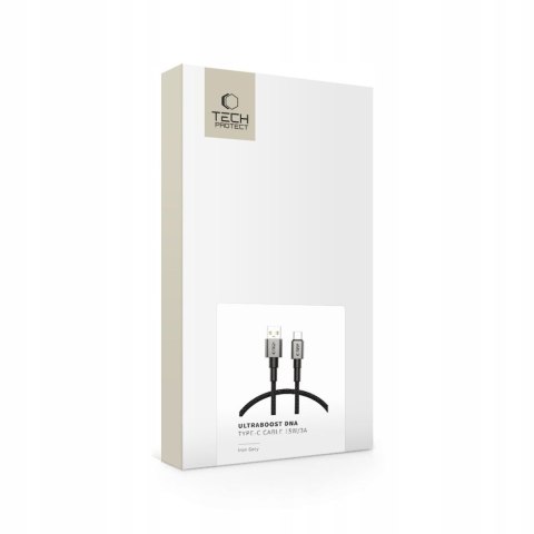 Kabel Tech-protect USB - USB typ C 0,25 m szary