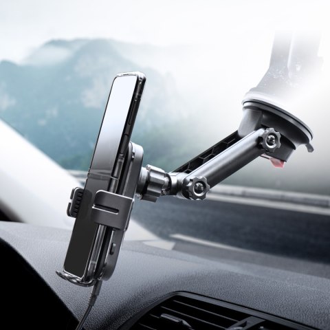 Uchwyt na szybę Forcell HS4 z ładowaniem Indykcyjnym 15W czarny