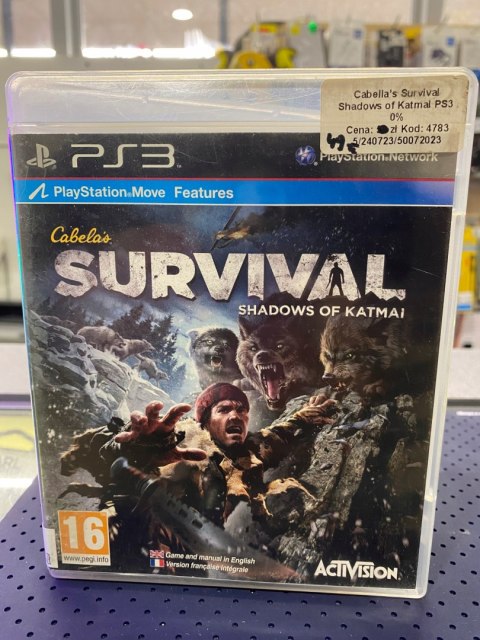 Cabela's Survival: Shadows of Katmai PlayStation 3 (PS3) pudełkowa