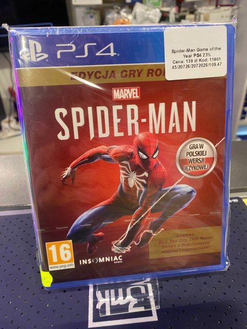 Marvel's Spider-Man Edycja Gry Roku PlayStation 4 (PS4) pudełkowa